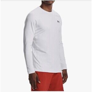 NWT Under Armour ColdGear Fitted Men's Crew in White L Large $55